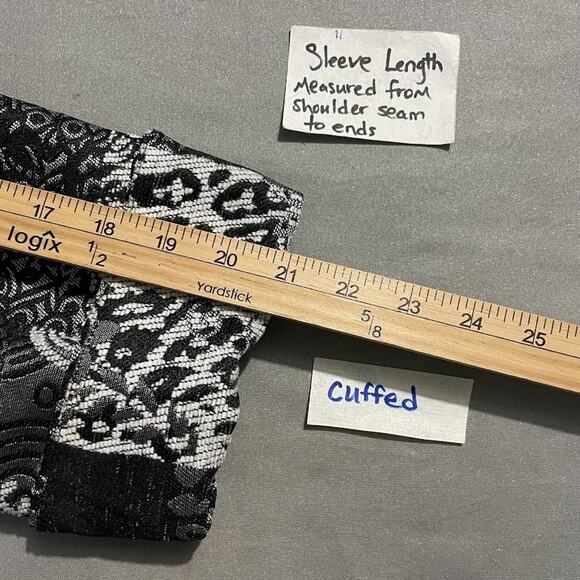 CJ Banks Jacket Plus Size 1X Tapestry Blazer Open Front Artsy Brocade Patchwork - Picture 13 of 14